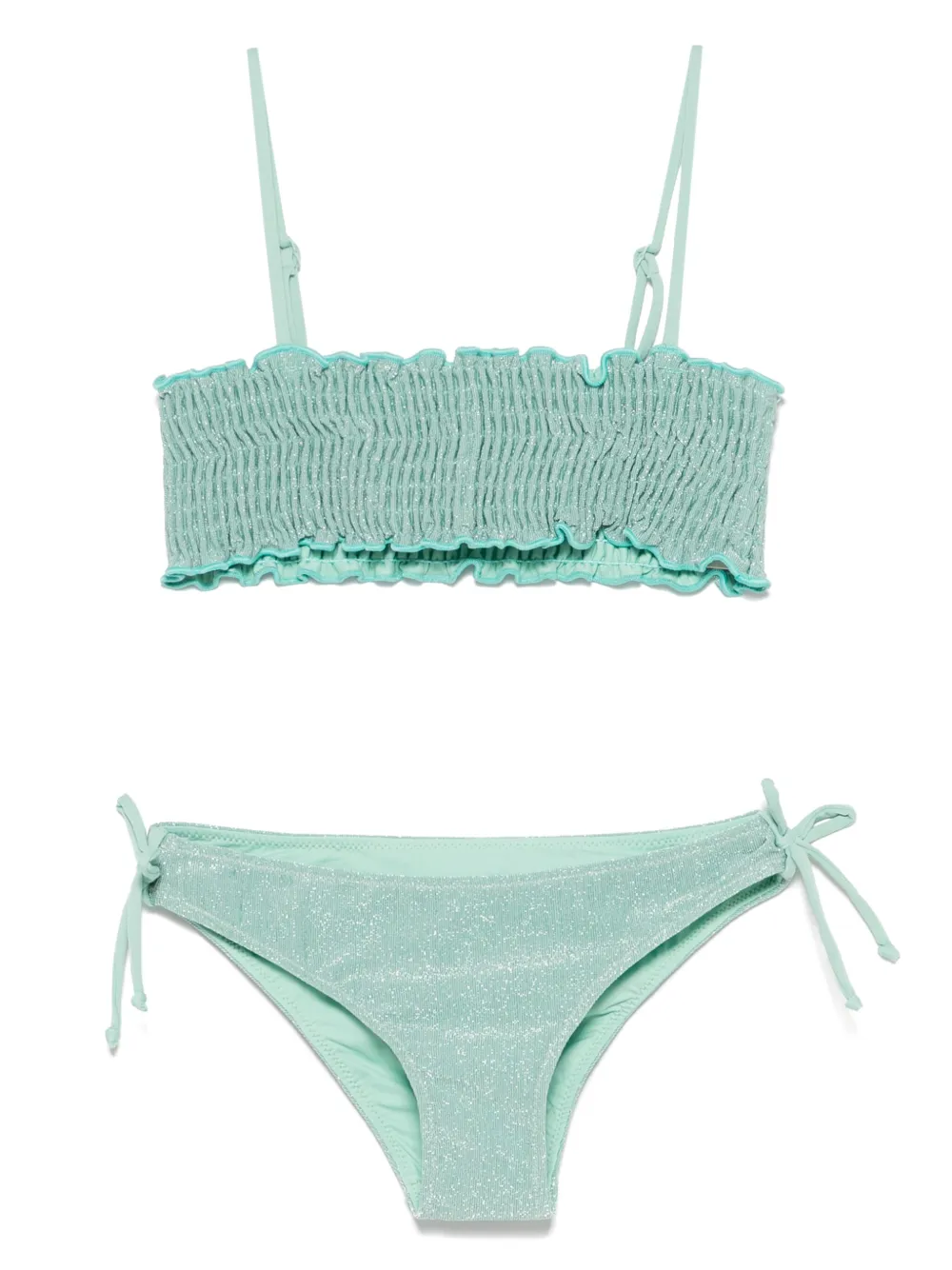 MC2 Saint Barth Kids Gesmockte bikini Groen