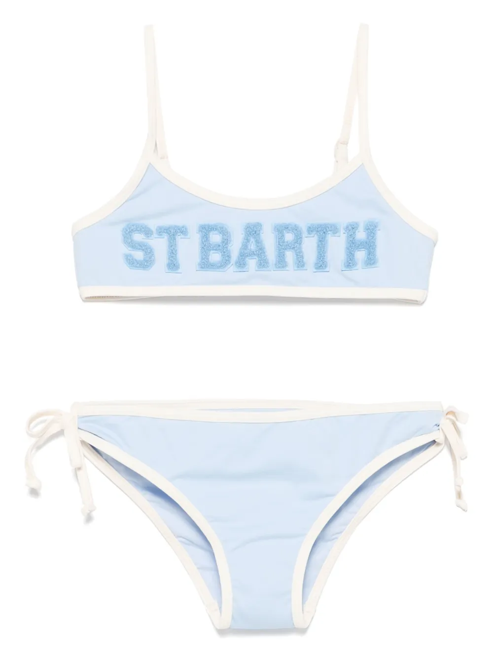 MC2 Saint Barth Kids Bikini met logo-applicatie Blauw