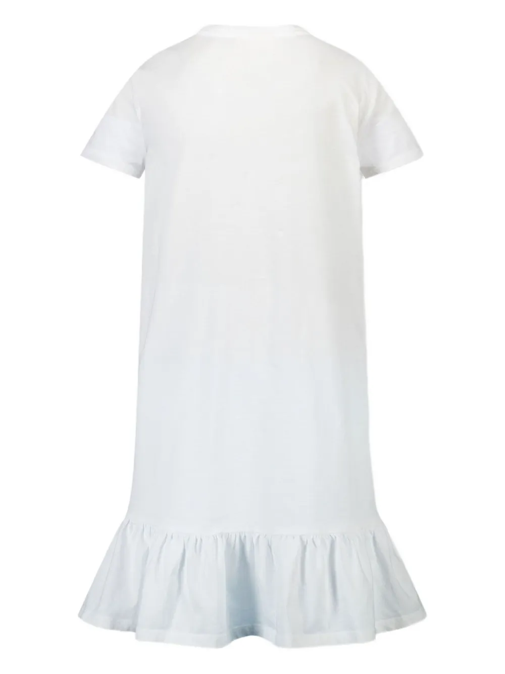 Mc2 Saint Barth Rhinestone-embellished Ruffled Dress In White