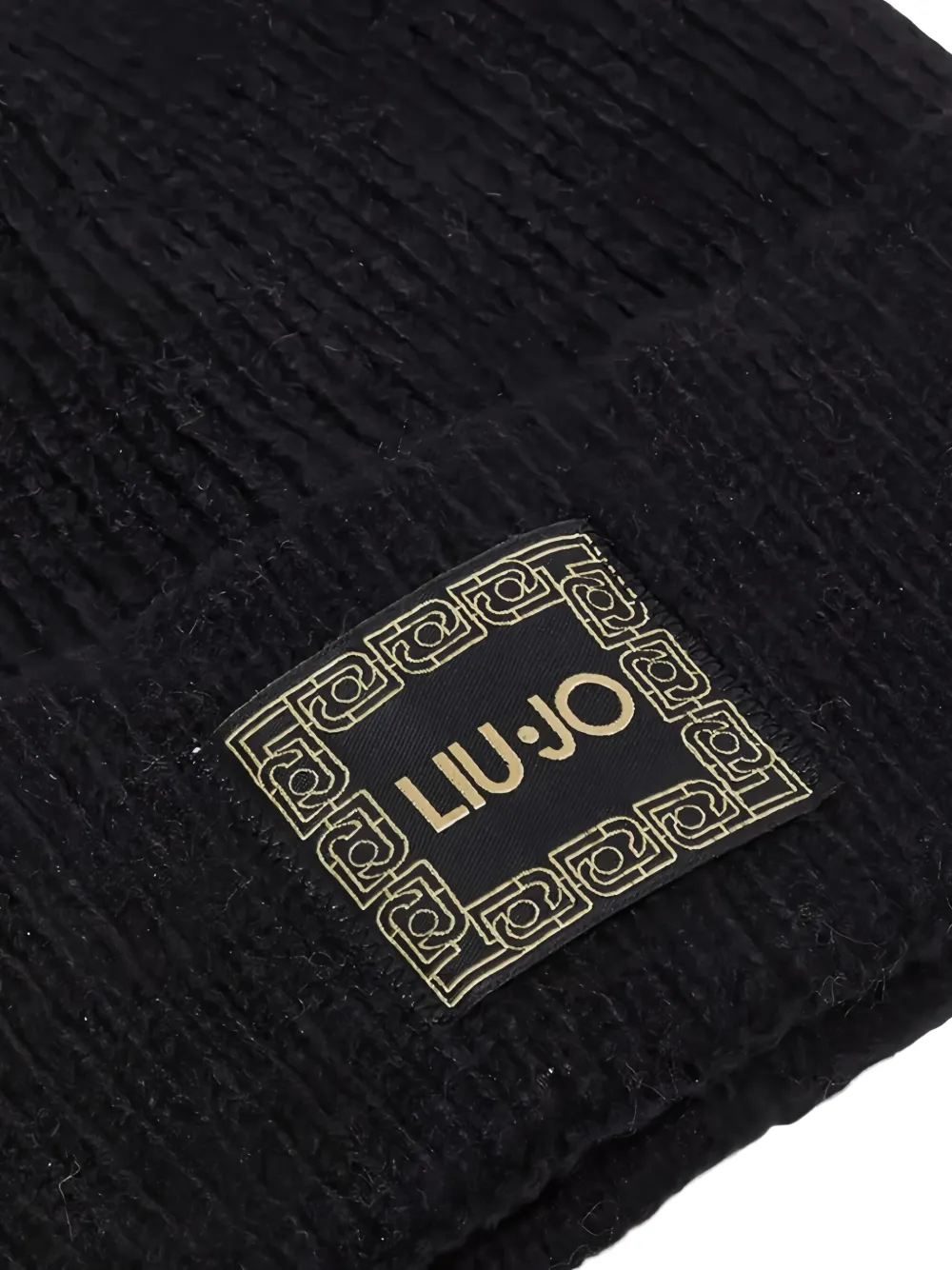 Liu •jo Logo-plaque Beanie Hat In Black