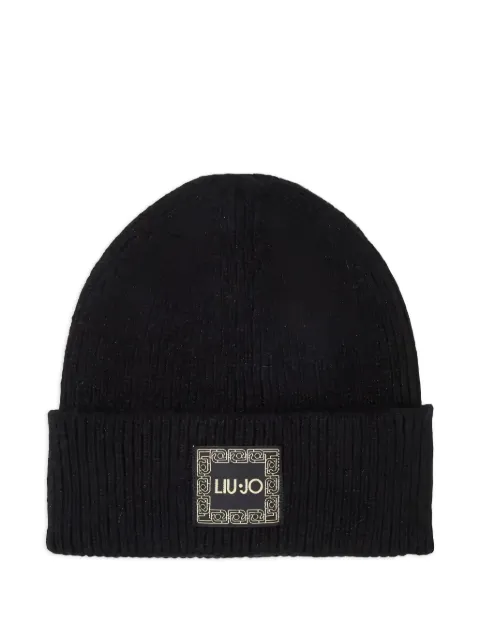 LIU JO logo-plaque beanie hat