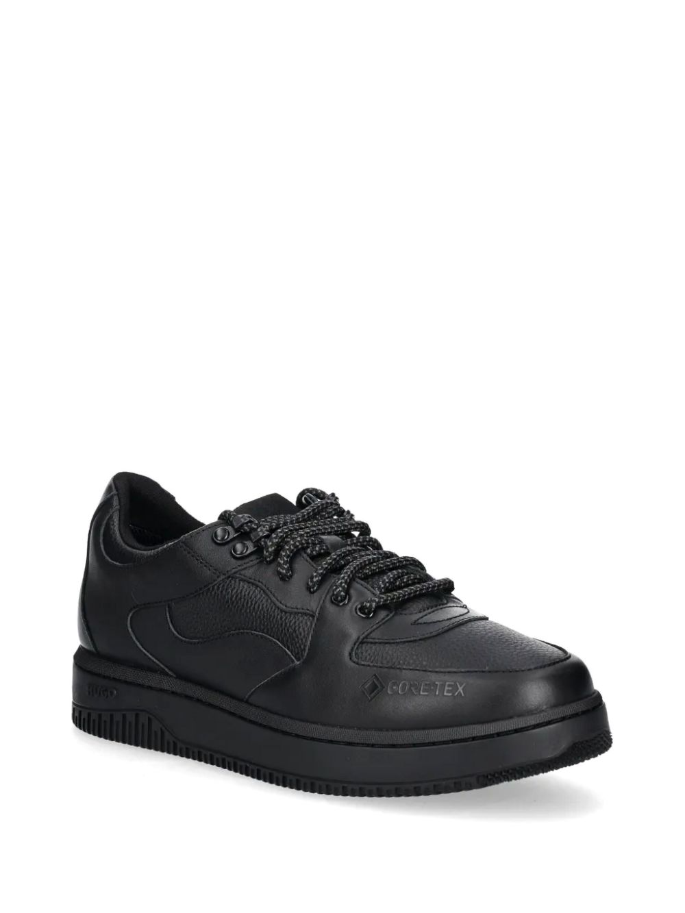 HUGO leather sneakers - Zwart