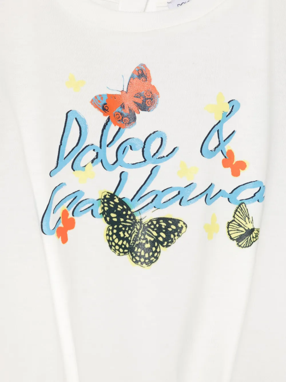 Dolce & Gabbana Kids T-shirt met vlinderprint Wit