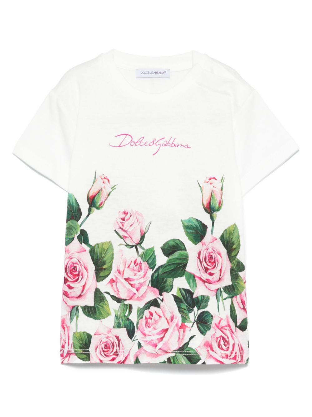 Dolce & Gabbana Kids T-shirt met logoprint Wit