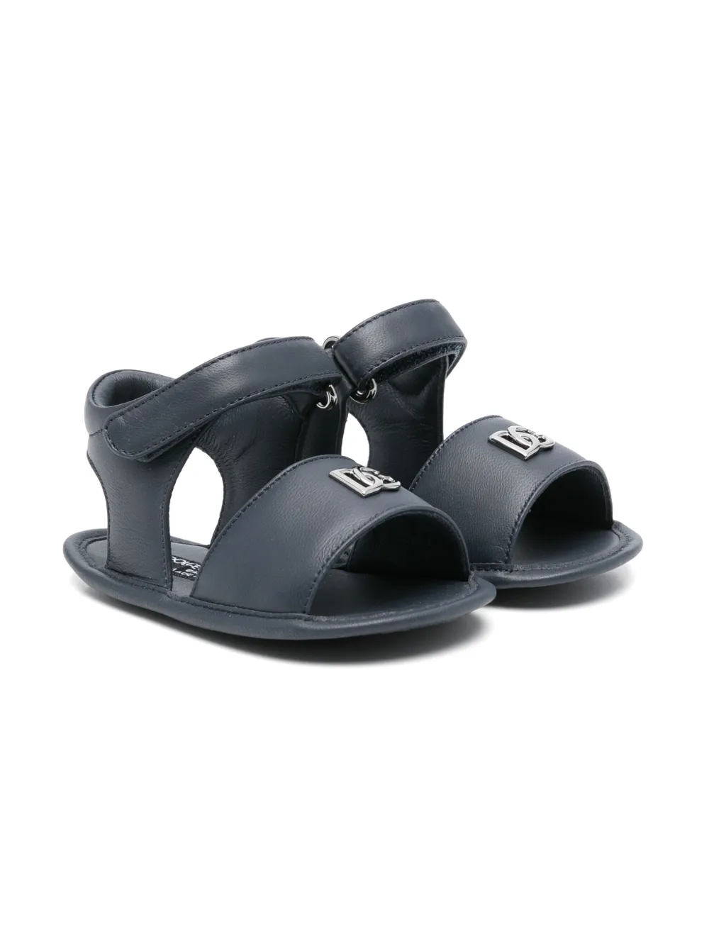 Dolce & Gabbana Kids logo-plaque sandals Blue