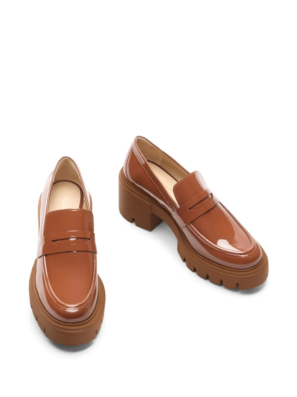 Stuart Weitzman 60mm leather loafers Brown