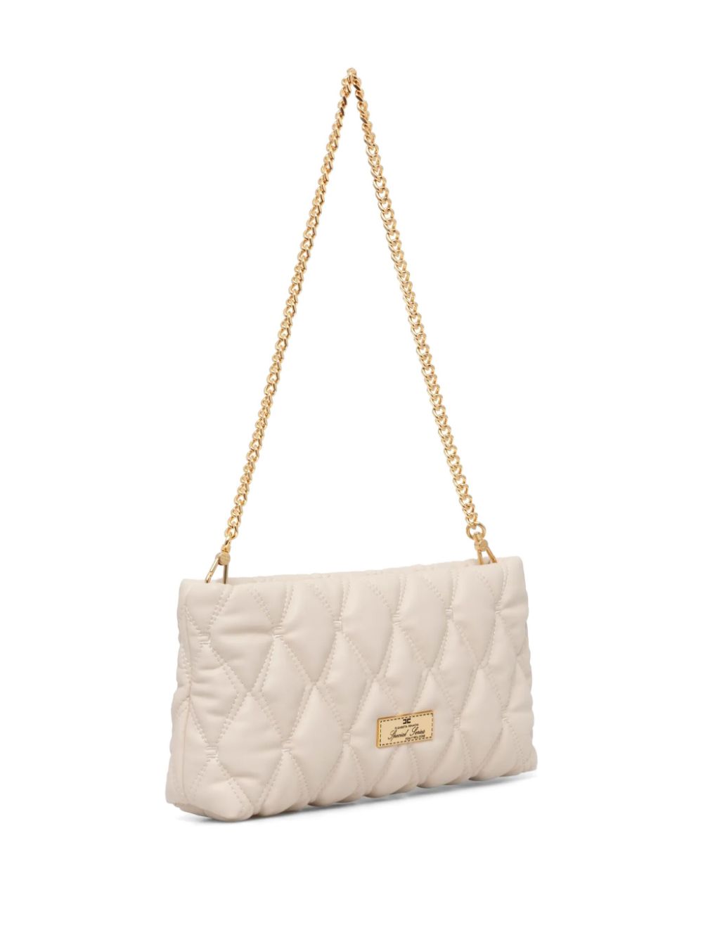 Elisabetta Franchi diamond-quilted shoulder bag - Wit