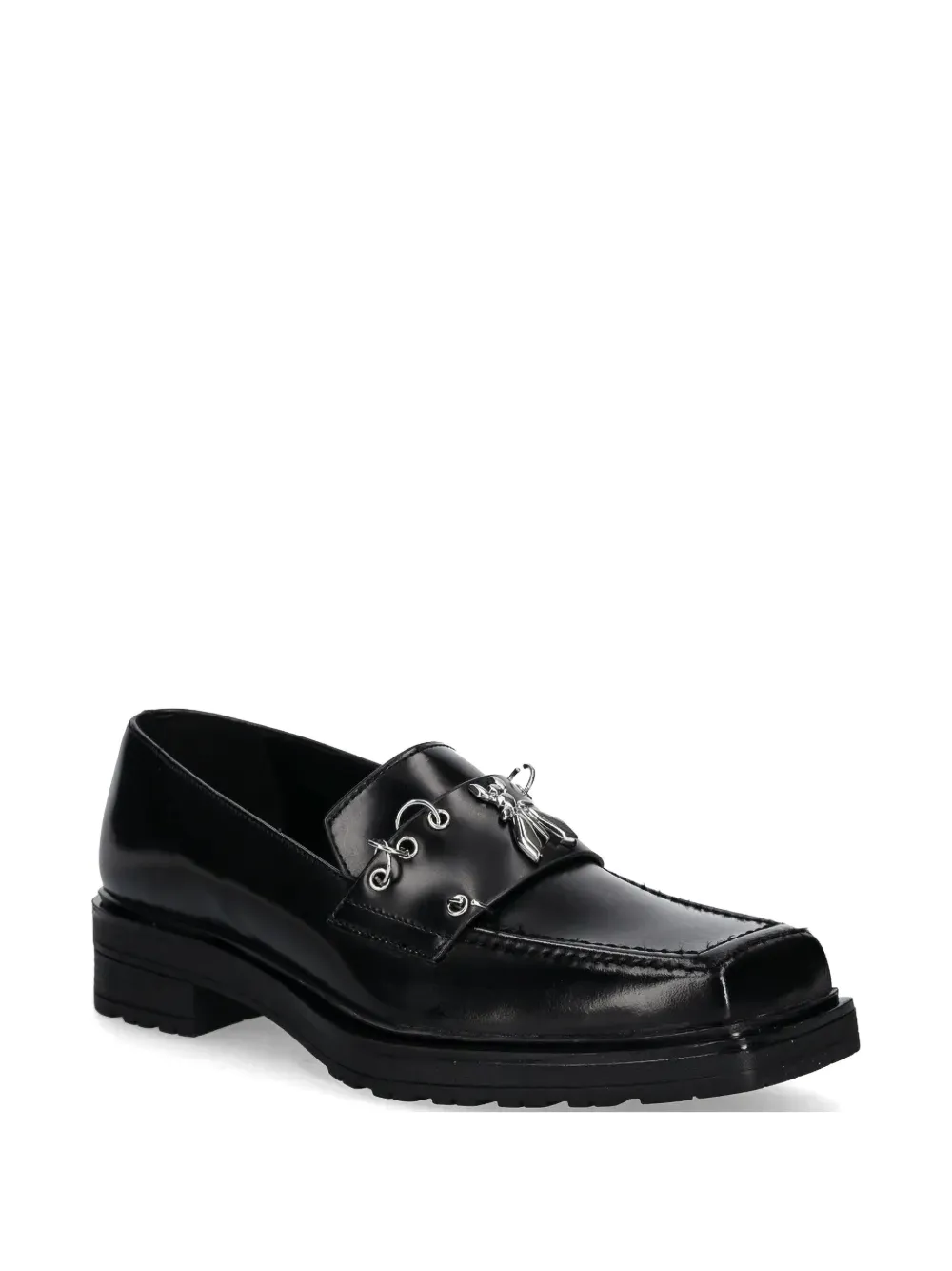 Patrizia Pepe Eyelet Loafers In Black