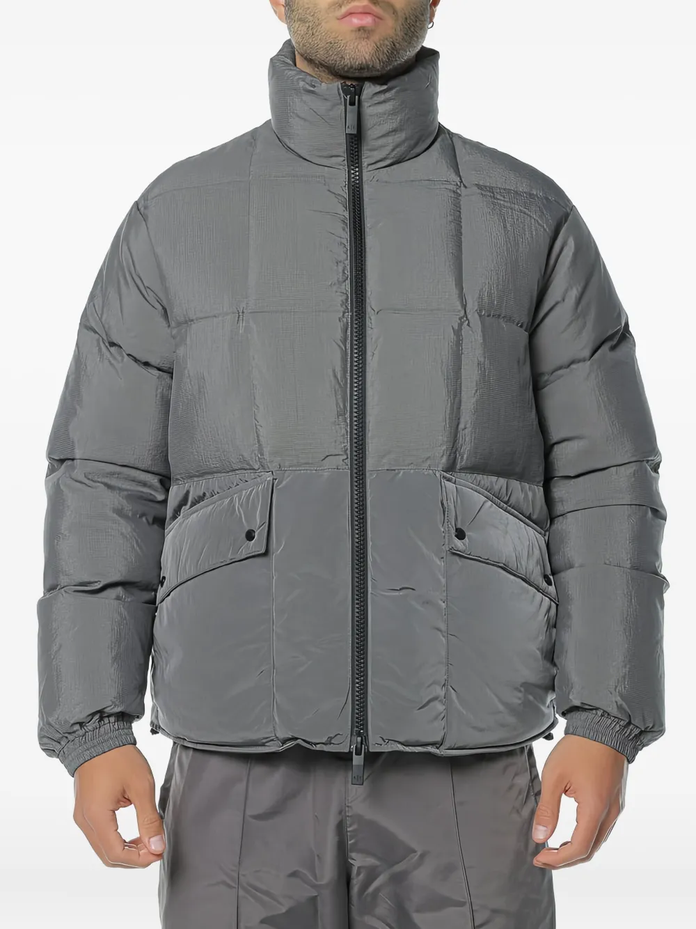 Armani Exchange quilted puffer jacket | Grey | Image 1