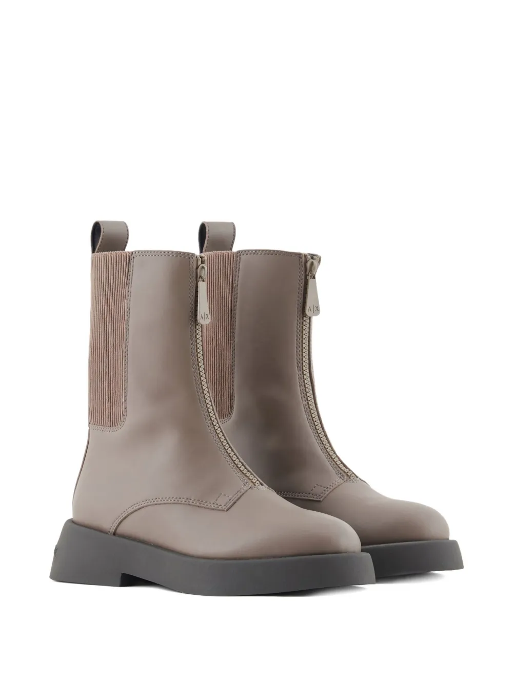 Armani Exchange zip-detail boots Brown