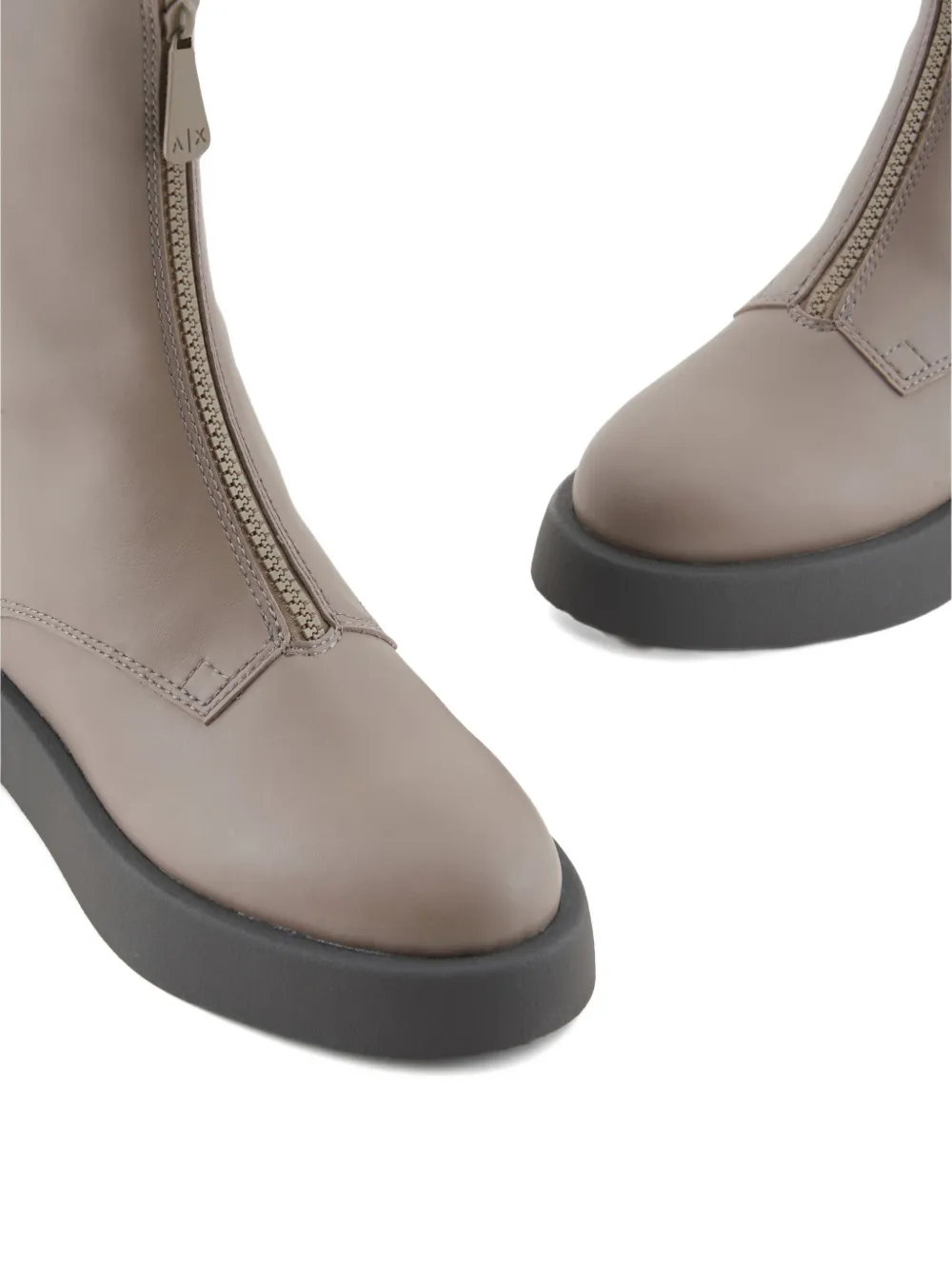 Armani Exchange zip-detail boots Brown