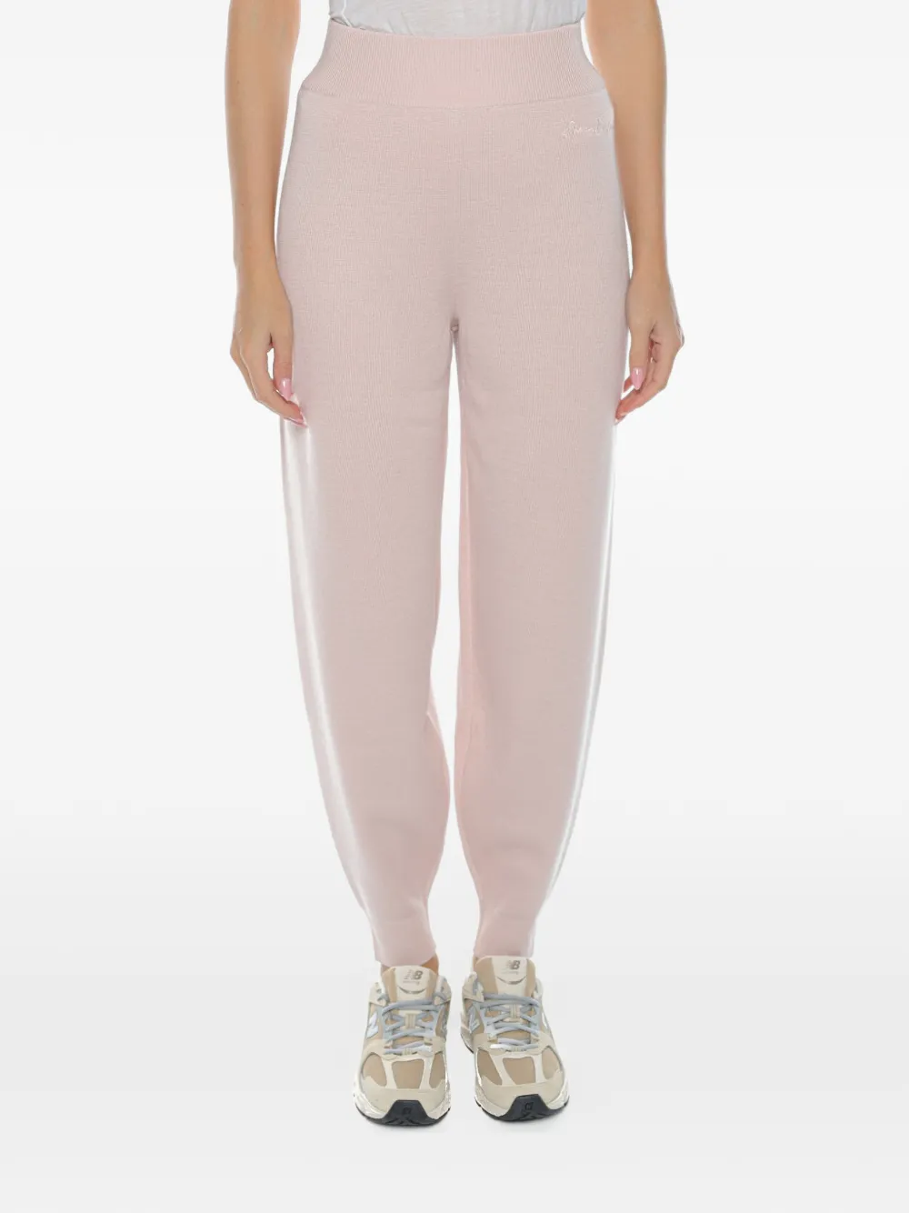 Armani Exchange knitted logo-embroidered track pants - Rosa