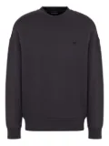 Emporio Armani logo-embroiderd crew-neck sweatshirt - Grey
