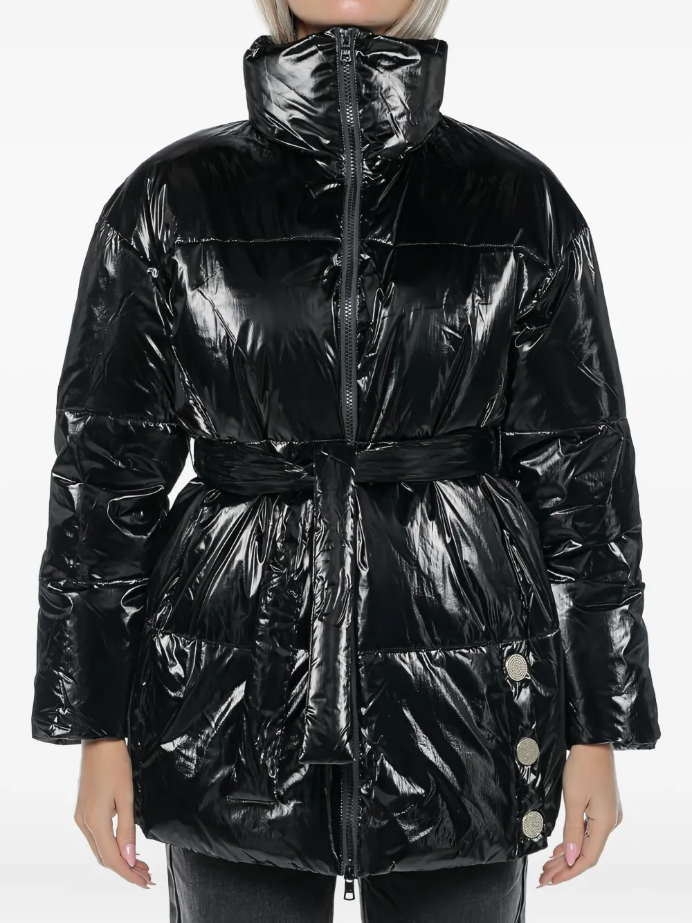 Armani Exchange ハイネック パデッドジャケット - ブラック Armani Exchange ハイネック パデッドジャケット - ブラック