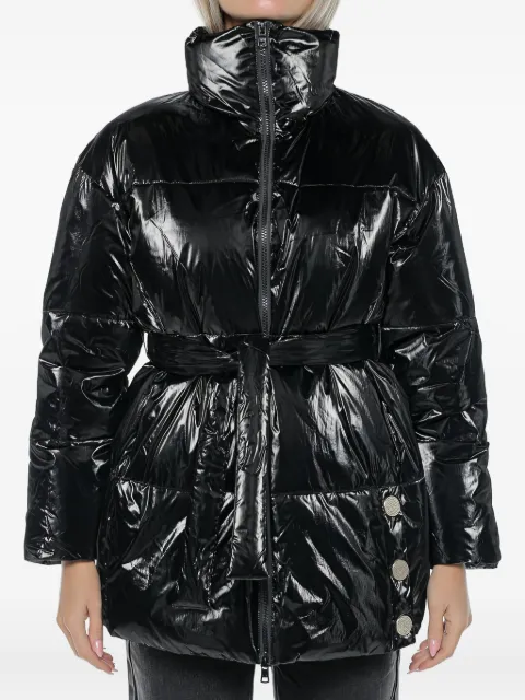 Armani Exchange belted high-neck puffer jacket