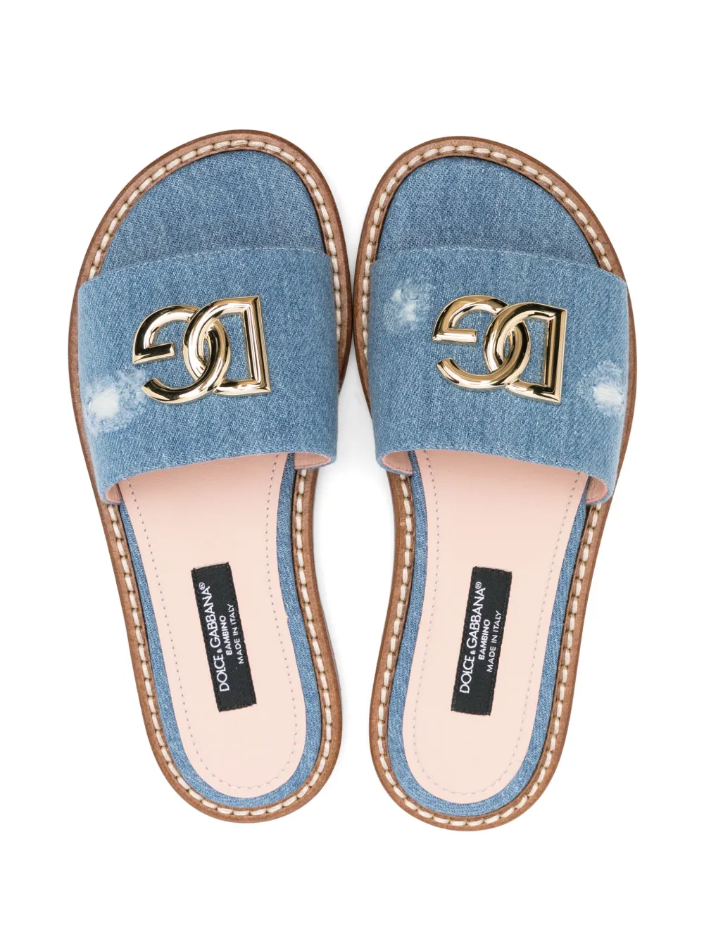 Dolce & Gabbana Kids Sandalen met logoplakkaat Blauw