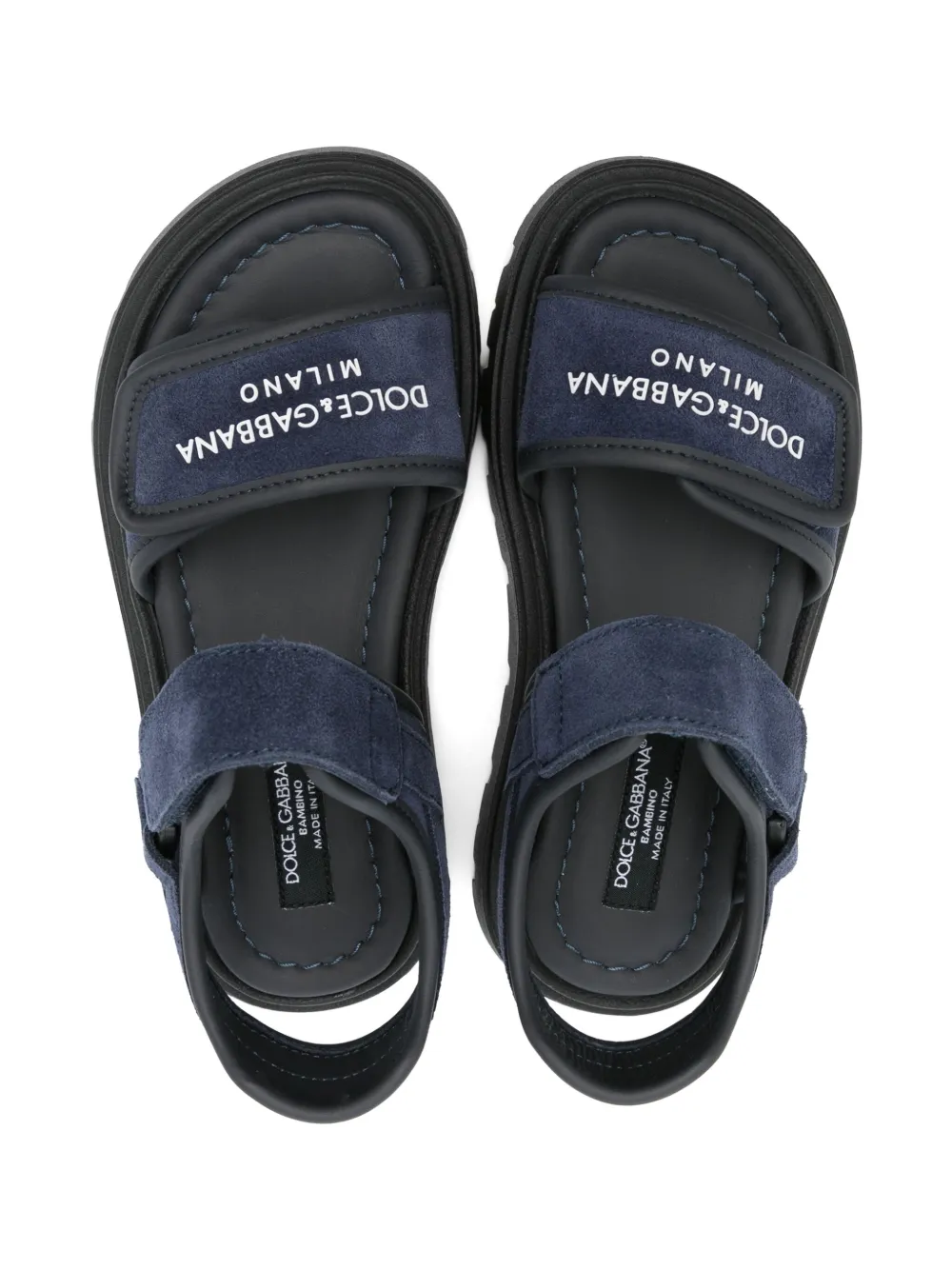 Dolce & Gabbana Kids raised logo-detail sandals Blue