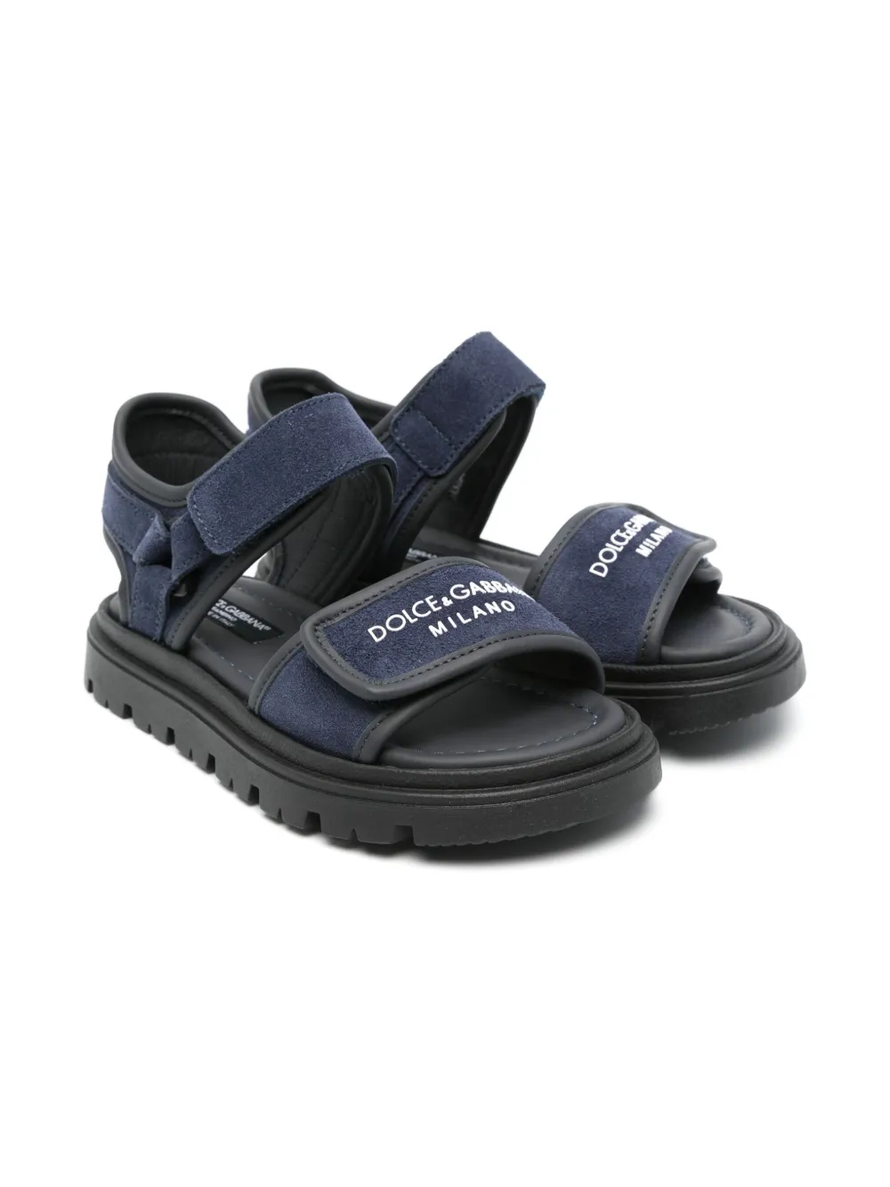 Dolce & Gabbana Kids raised logo-detail sandals Blue