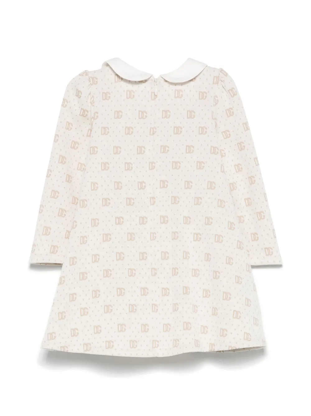 Dolce & Gabbana Kids Jurk met monogram-jacquard - Beige