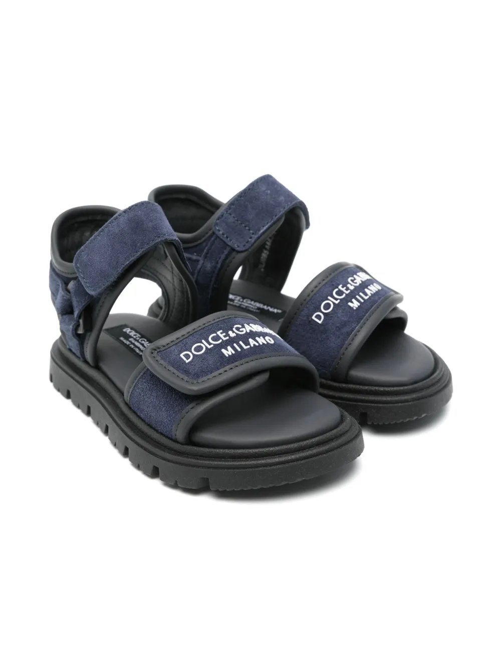 Dolce & Gabbana Kids Sandalen met logo-reliëf Blauw