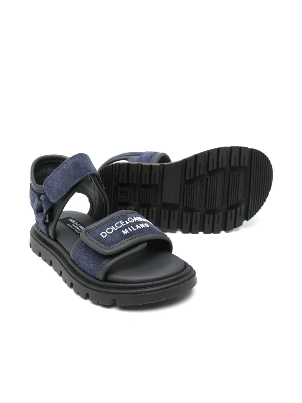 Dolce & Gabbana Kids Sandalen met logo-reliëf - Blauw