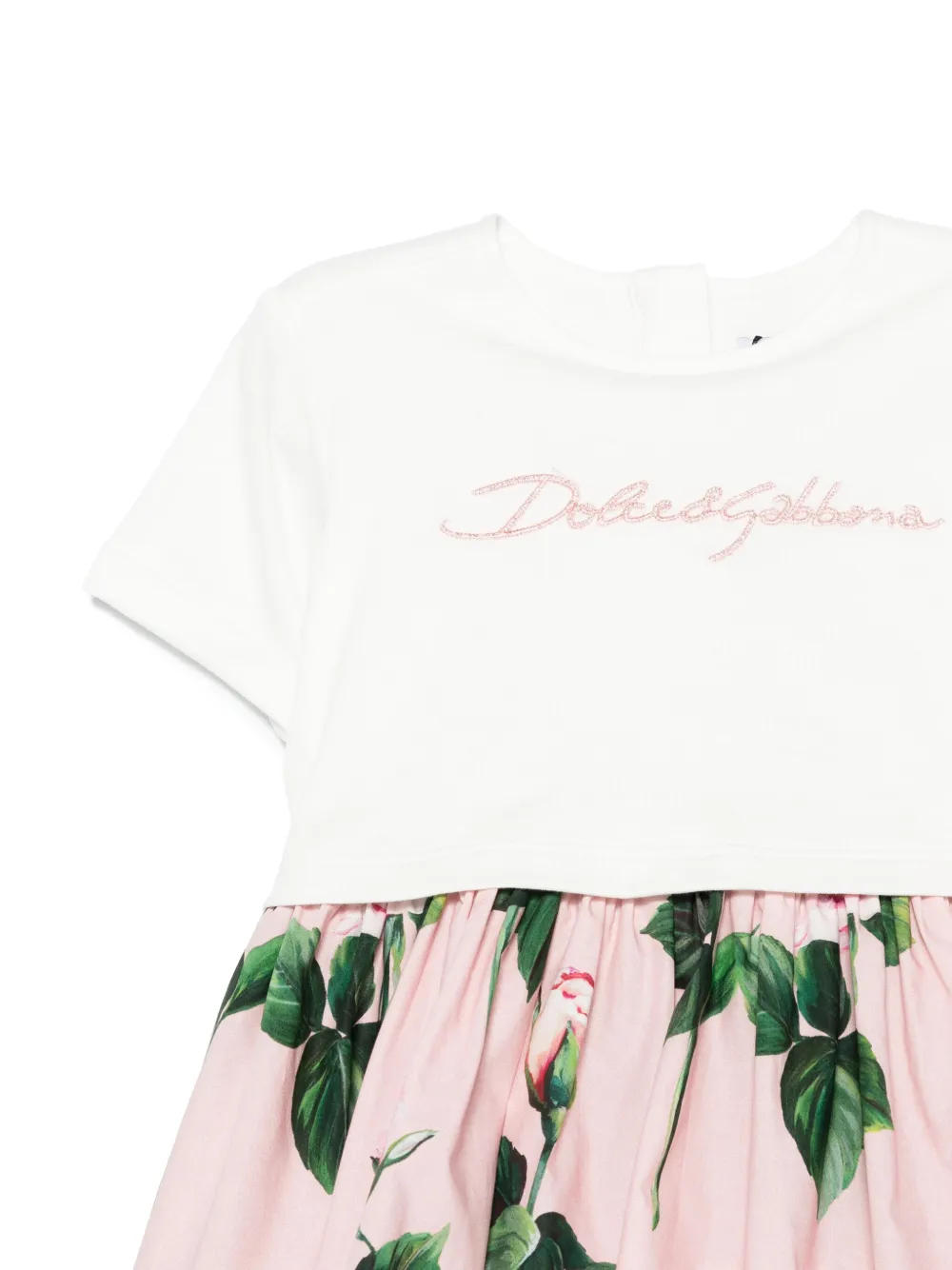 Dolce & Gabbana Kids Jurk met geborduurd logo Roze