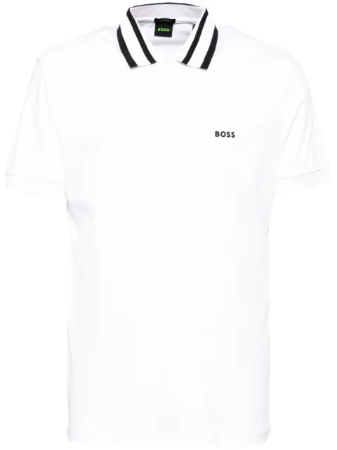 BOSS logo patch short-sleeves polo shirt