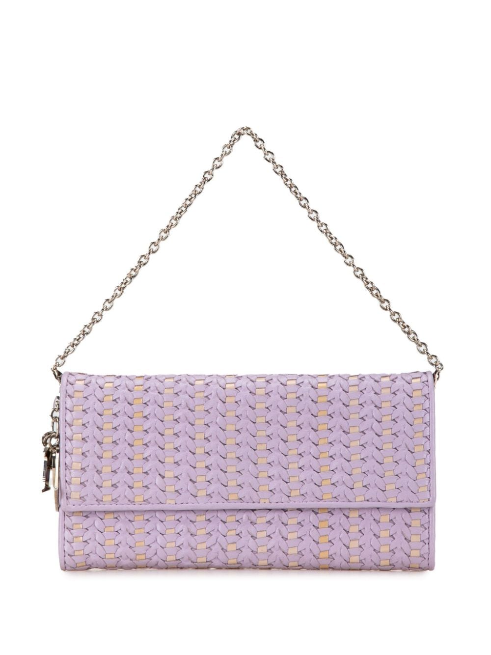 2008 Woven Leather Wallet On Chain shoulder bag