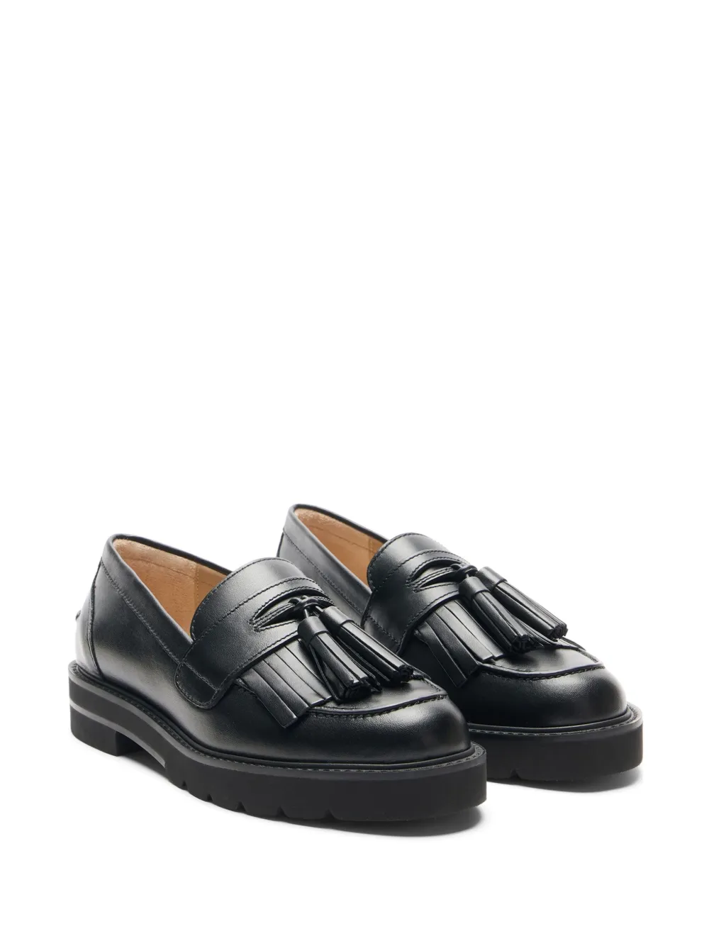 Stuart Weitzman leather loafers Black