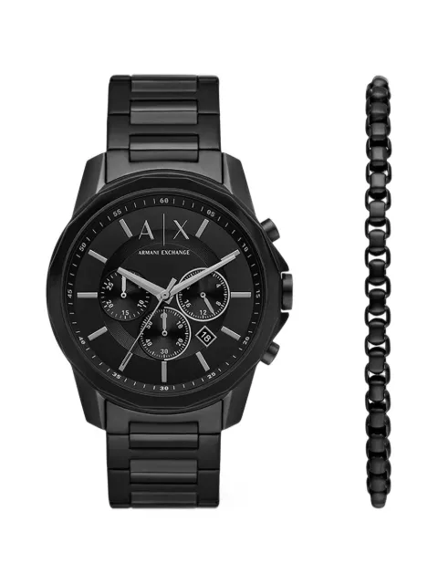 Armani Exchange Chronograph 44mm watch and bracelet set