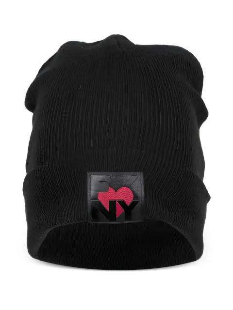 DKNY logo-patch beanie hat