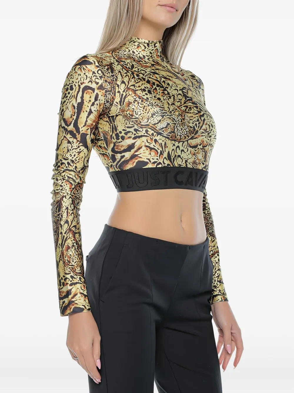 Just Cavalli T-shirt met dierenprint Geel