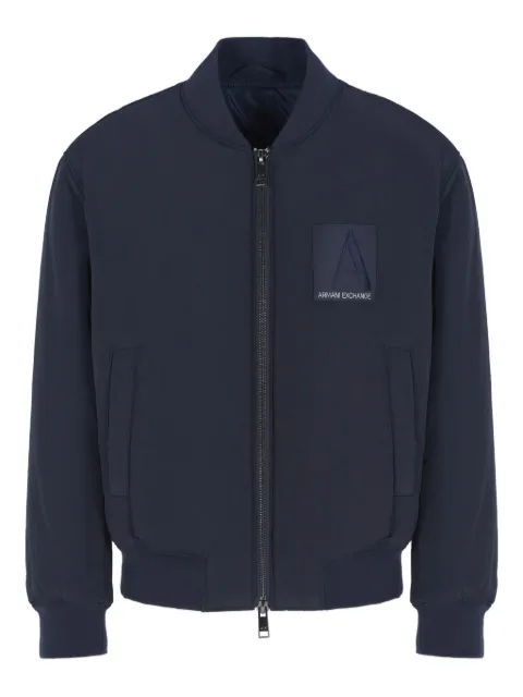 Armani Exchange logo-patch bomber jacket