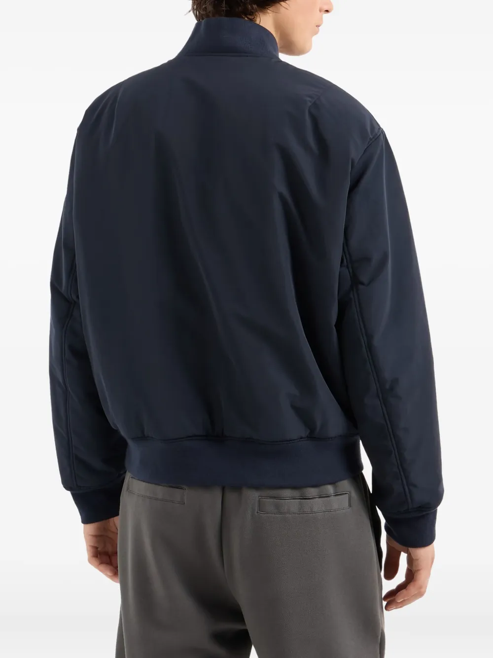 Armani Exchange Bomberjack met logopatch Blauw