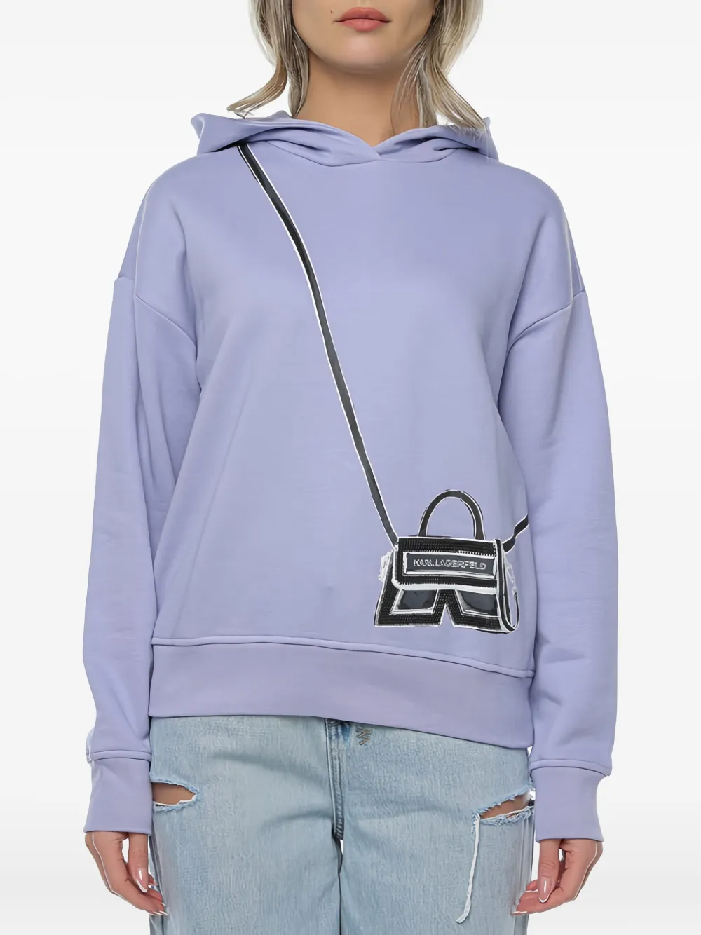 Karl Lagerfeld K Bag Hoodie In Purple