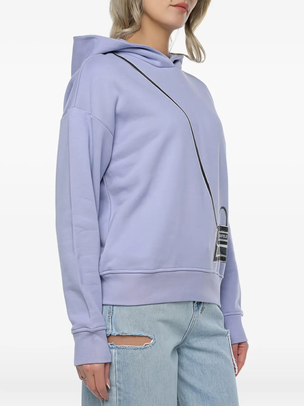Karl Lagerfeld K Bag Hoodie In Purple