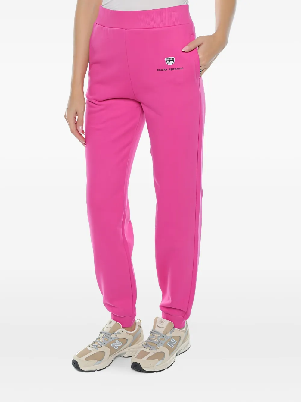 Chiara Ferragni Logo-embroidered Track Pants In Pink