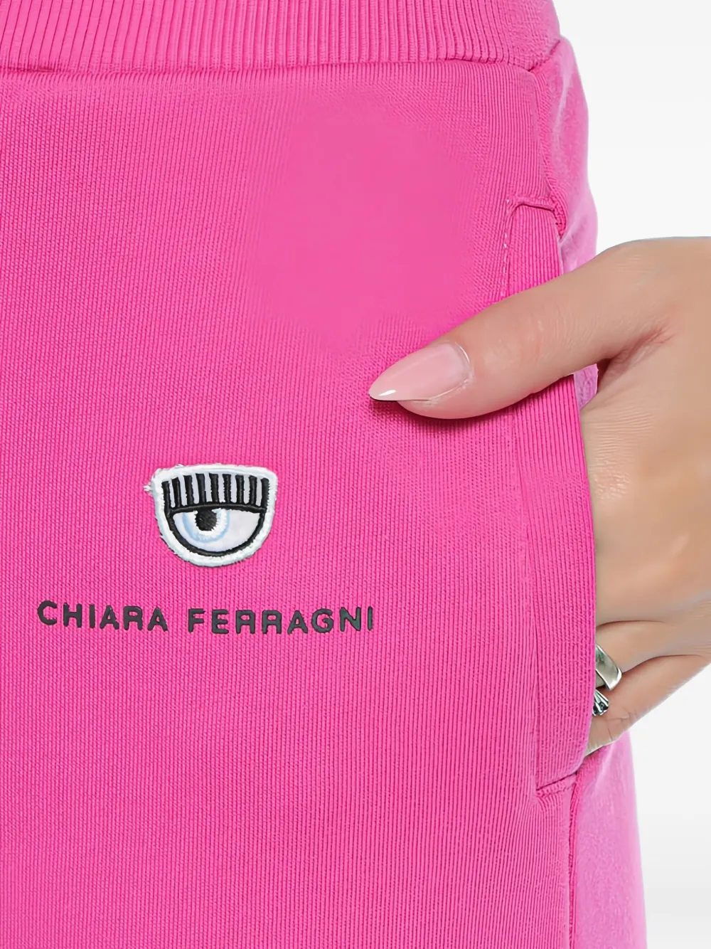 Chiara Ferragni Logo-embroidered Track Pants In Pink