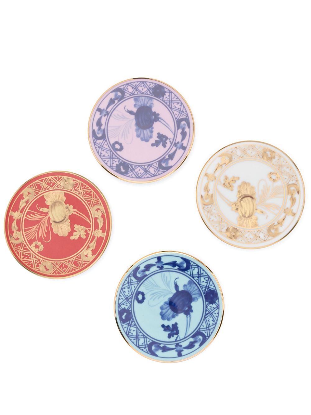 GINORI 1735 floral-pattern coasters (set of four) - White