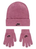 Nike Kids logo-embroidered beanie set - Pink