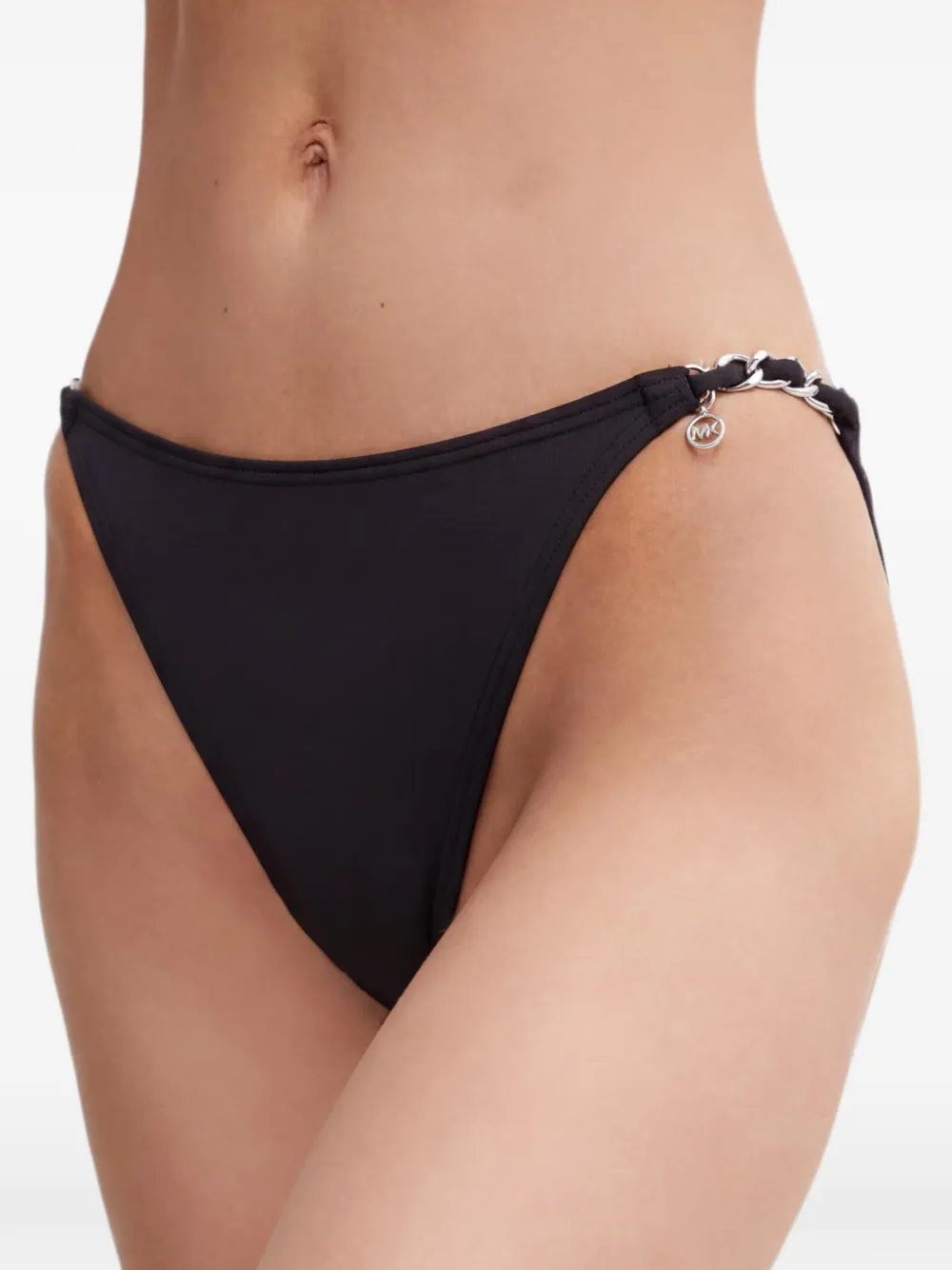 Michael Kors chain-link logo-charm bikini bottoms Zwart