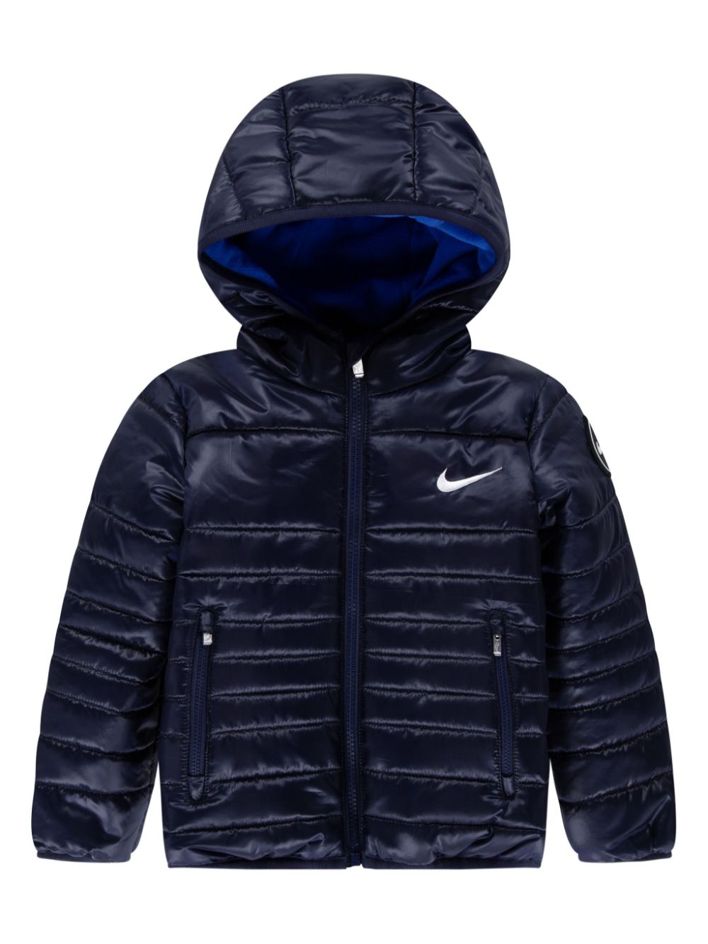 Nike Kids logo-embroidered puffer jacket - Blue