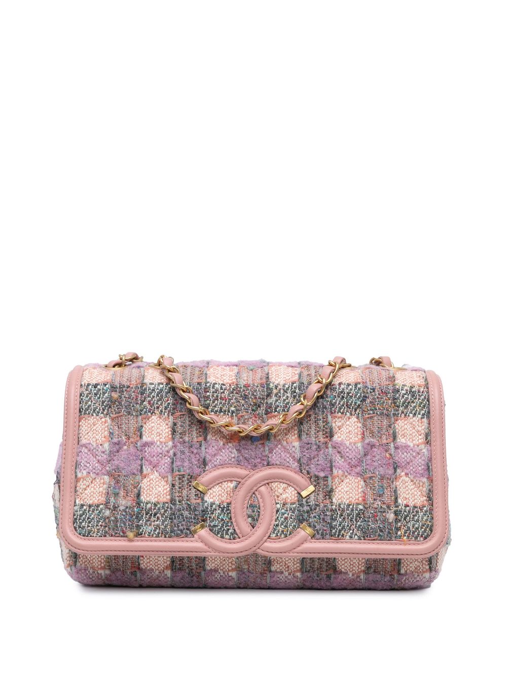 CHANEL 2019 Medium Tweed CC Filigree Flap shoulder bag Women