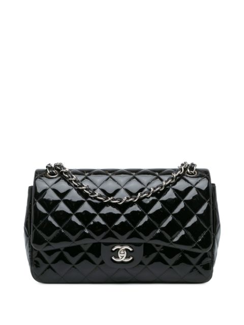 HOT SALE CHANEL 2013-2014 Jumbo Classic Patent Double Flap shoulder bag Women