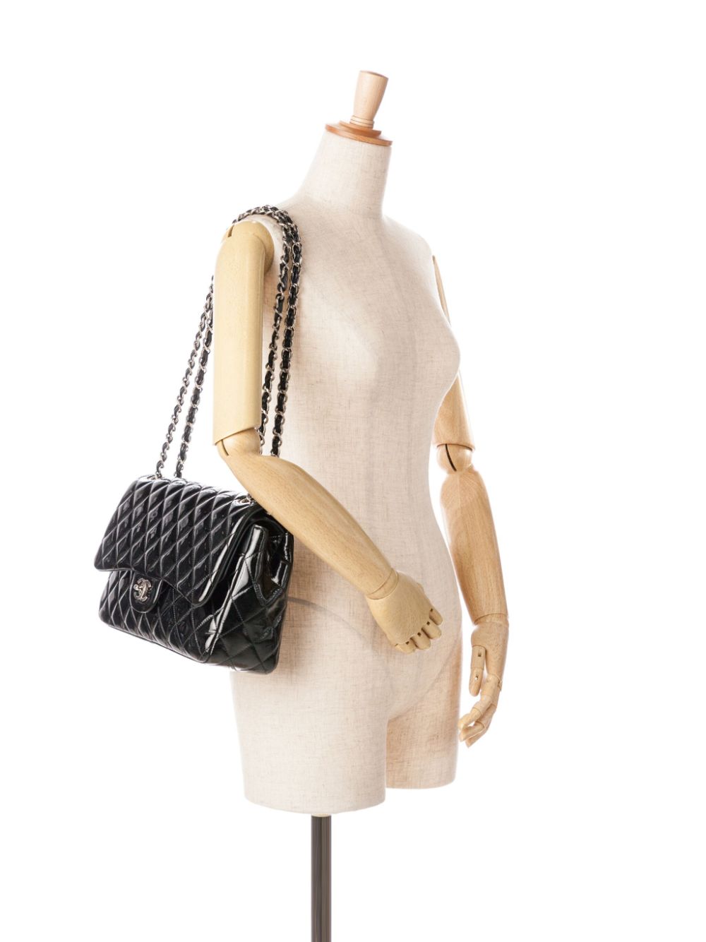 Affordable HOT SALE CHANEL 2013-2014 Jumbo Classic Patent Double Flap shoulder bag Women