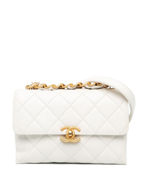 CHANEL 2021-2023 CC Quilted Lambskin Flap satchel Women