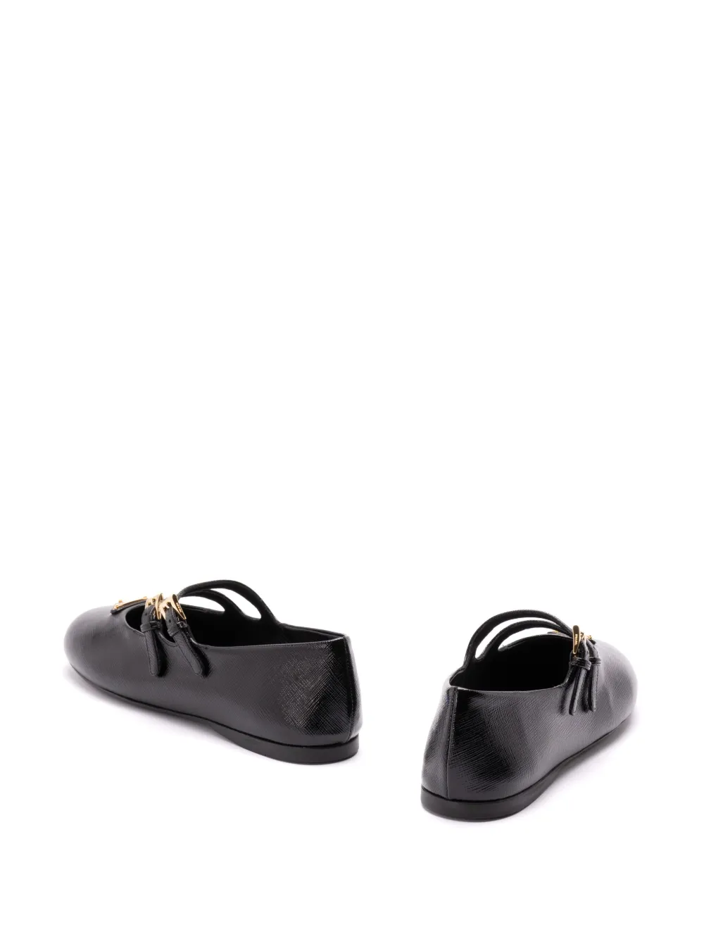 Prada Triangel ballerina's met email Zwart