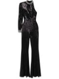 NISSA sequined flared jumpsuit - Black