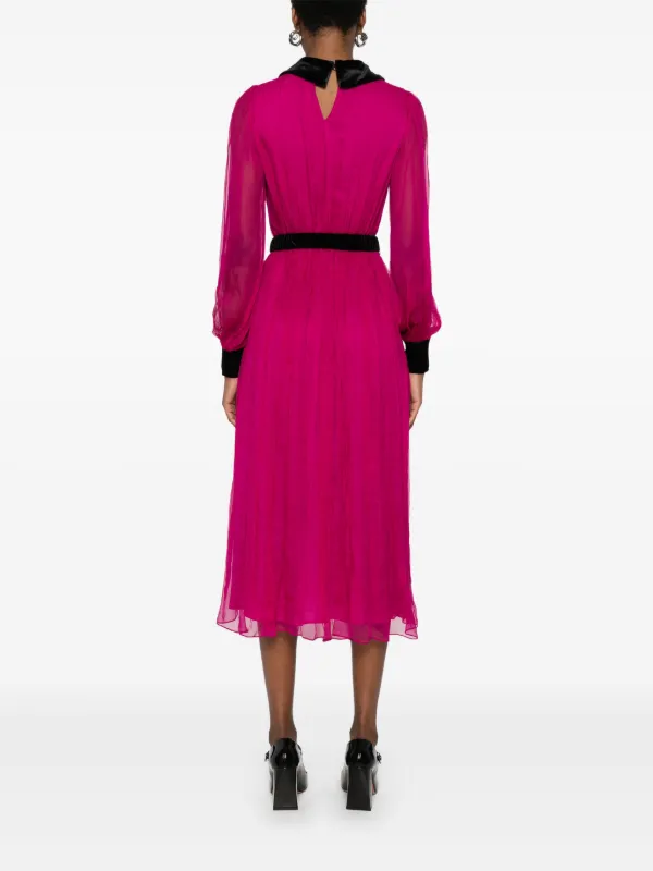 knee length dresses for ladies Floral Belted A Line Midi Dress | Shirt Dress