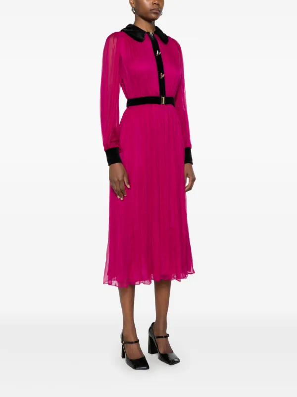 NISSA Zijden midi-jurk Roze FARFETCH NL